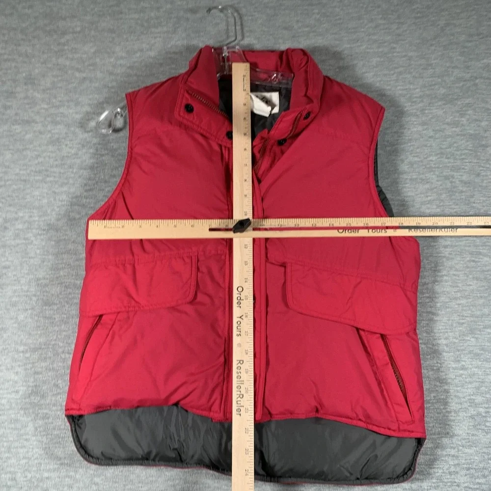 REI Puffer Vest Womens 10‎ Red Goose Down Full Zip Collared Nylon Outdoor